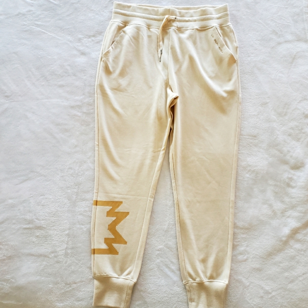 LAUREN RALPH LAUREN Classic French Terry Cream Jogger Pant--L - Picture 7 of 16